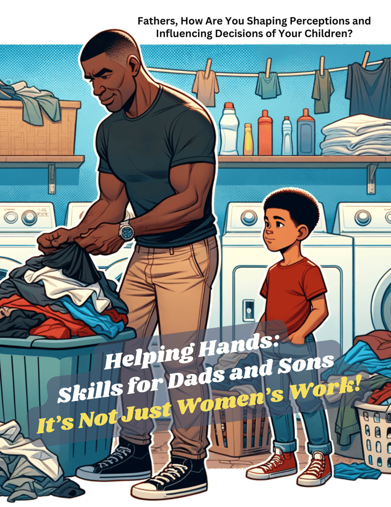 Father and Son doing laundry