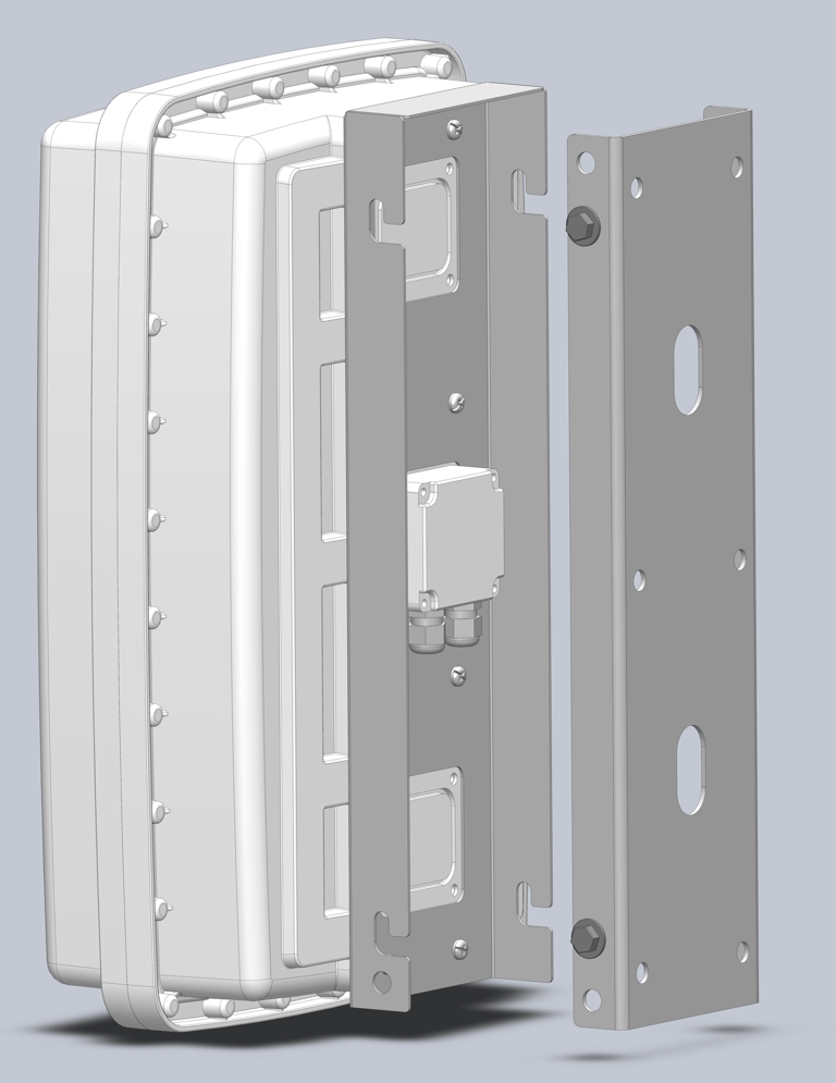 Flat wall mounted rapidly deployable electronic enclosure for CCTV or Lora Wan 