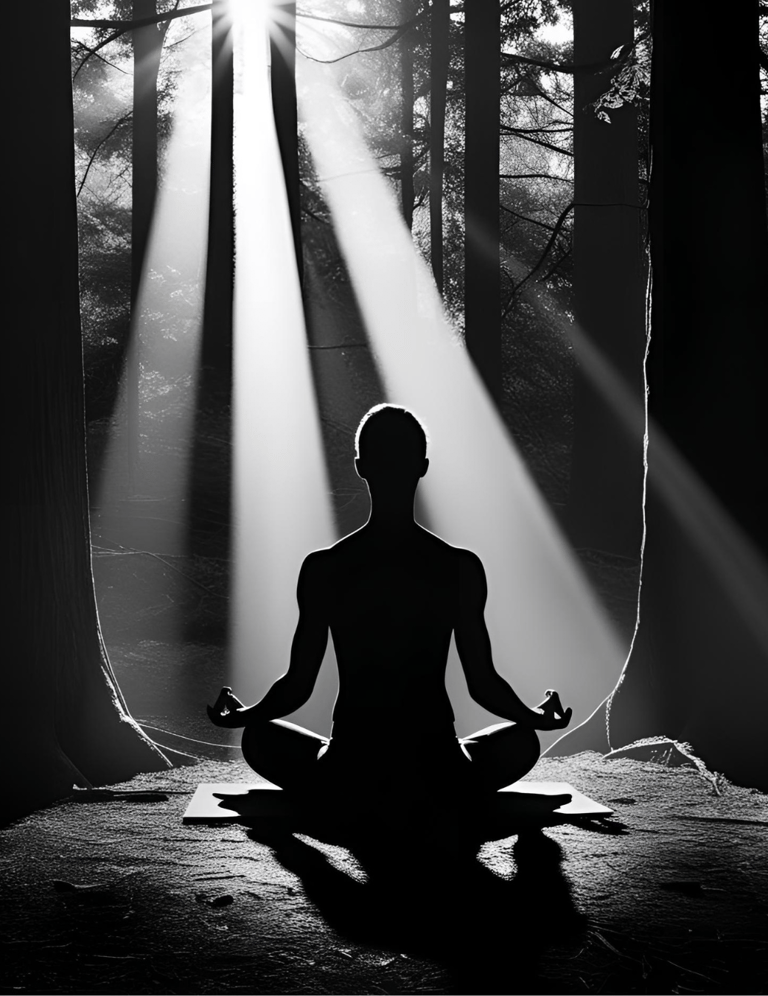 a person meditating in the woods deep dive shadow work coaching with lvf lvflvx.com coach healing