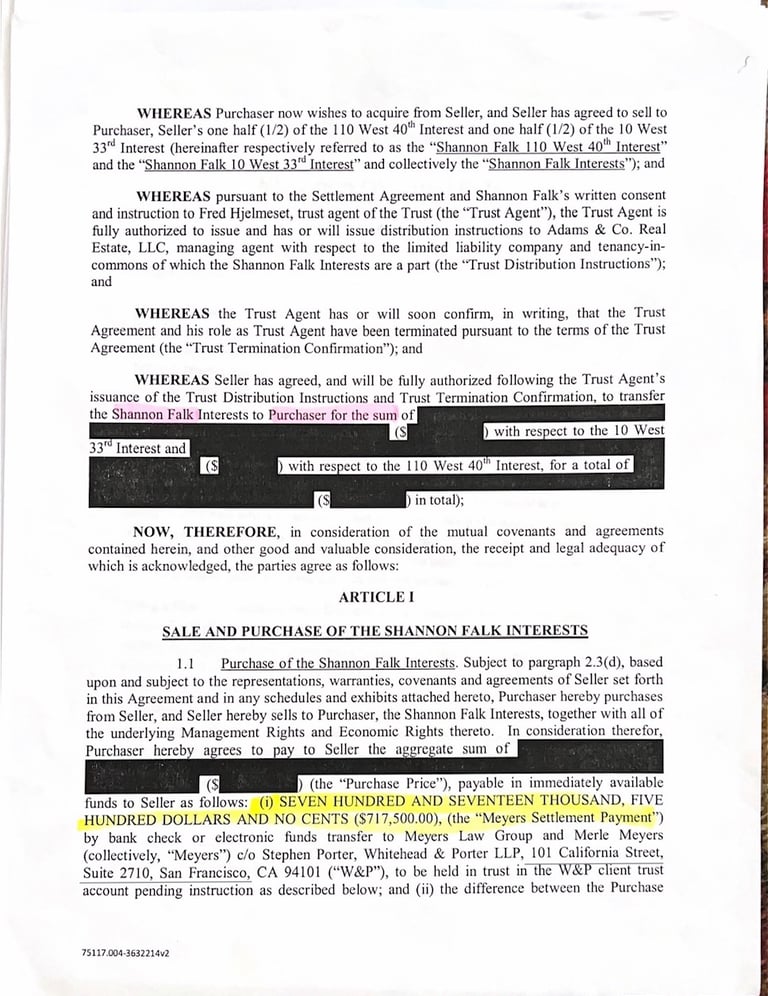 Whereas there's no signed Shannon Falk consent