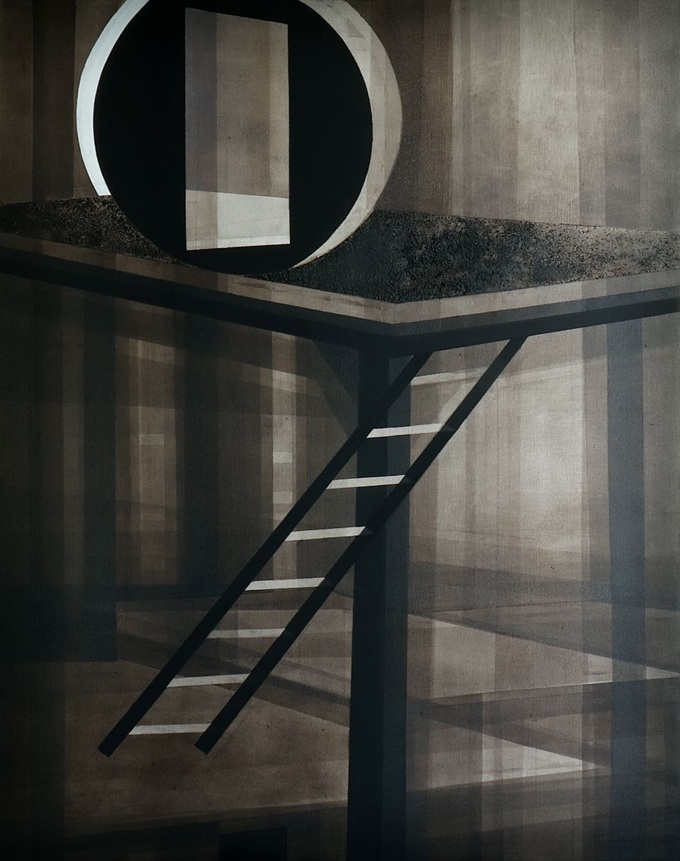‌ ‌The Resurrection, Coal of Berringer  coalpaint, coal on canvas, 1m50 x 1m90 ©An Vanderlinden