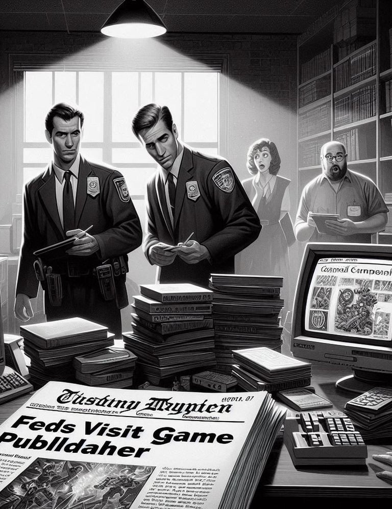 Invasão da empresa Steve Jackson Games pelo serviço secreto em 1991 e imagem de cartas do jogo INWO