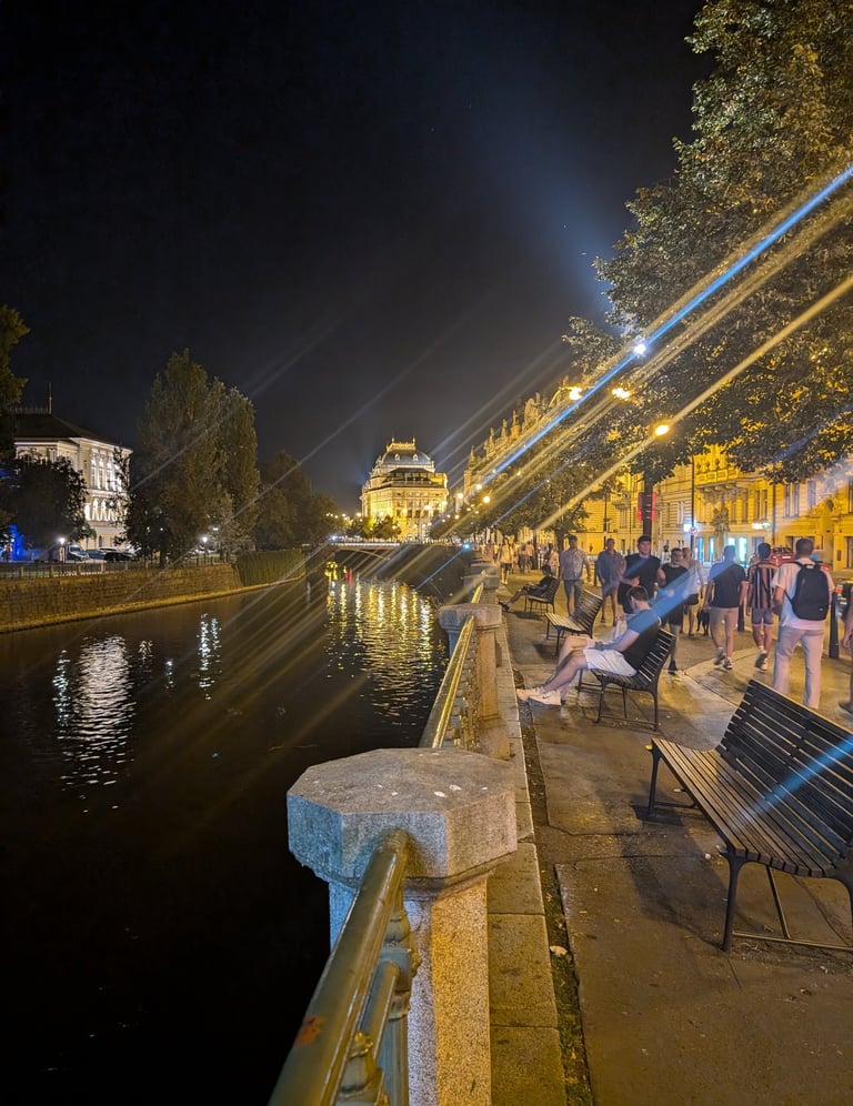 Along Vltava in Prague, Czechia, October 2024