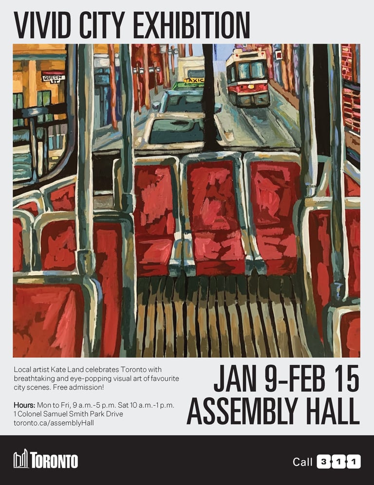Poster for artist Kate Land's solo show at Toronto's Assembly Hall Gallery