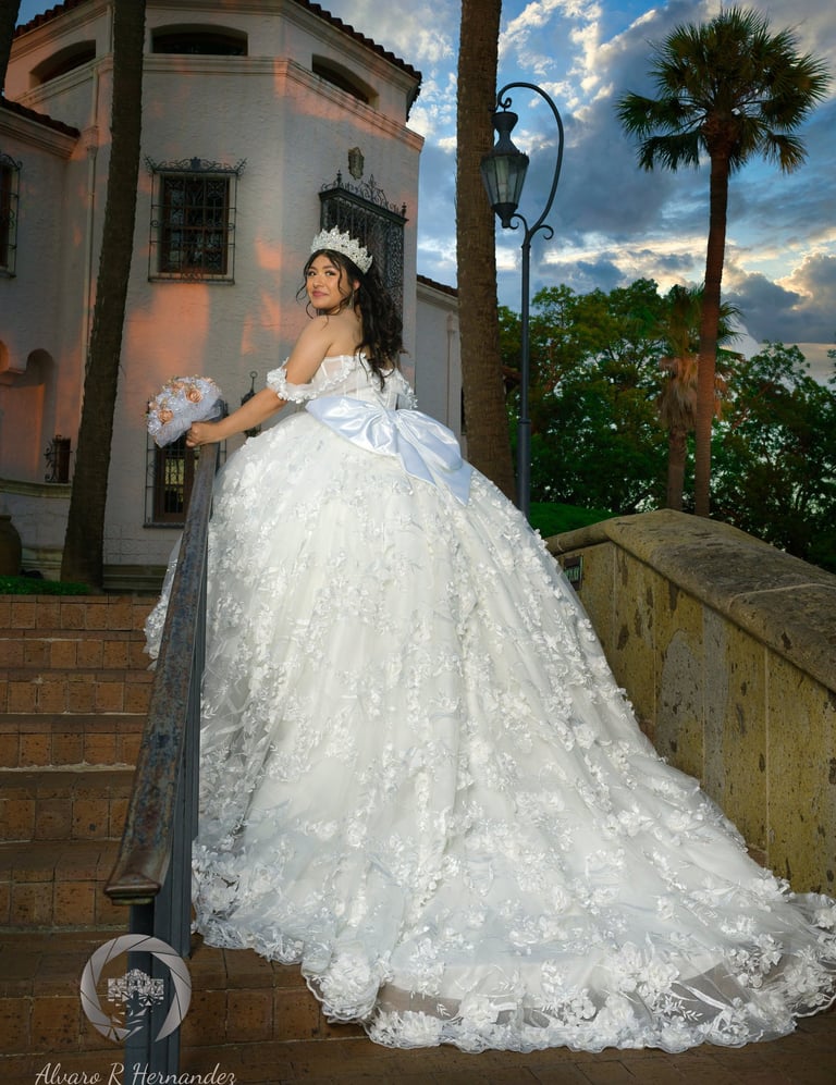 Model Wearing Alamo Bridal Dress, San Antonio,TX
