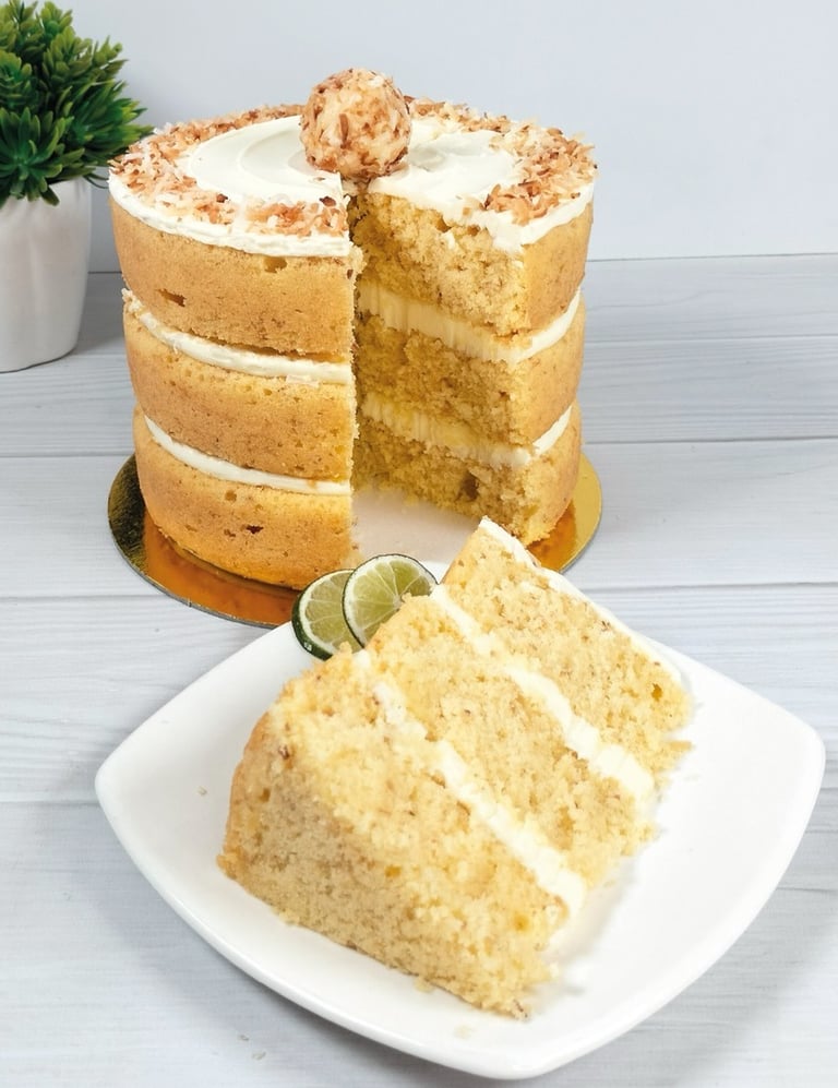 a slice of cake with a slice taken out of it