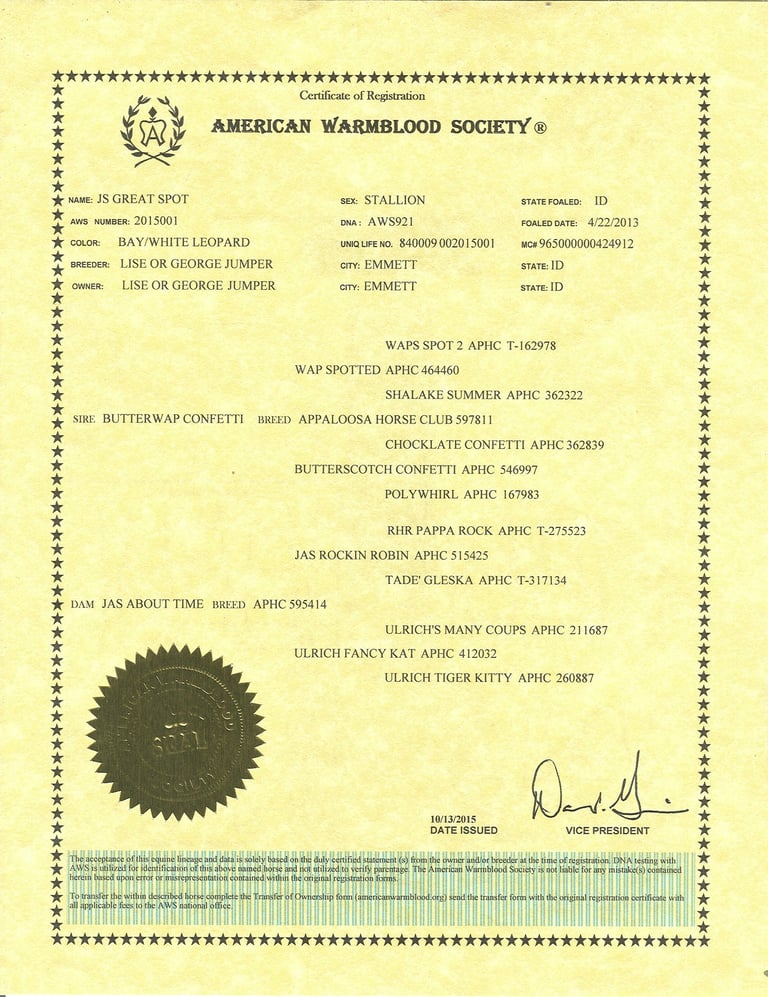 AWS registration papers