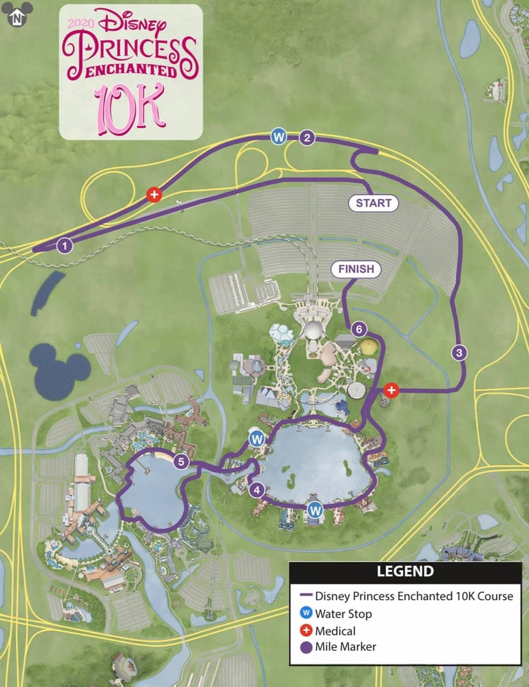 2020 runDisney Princess Half Marathon Weekend Enchanted 10K Course Map