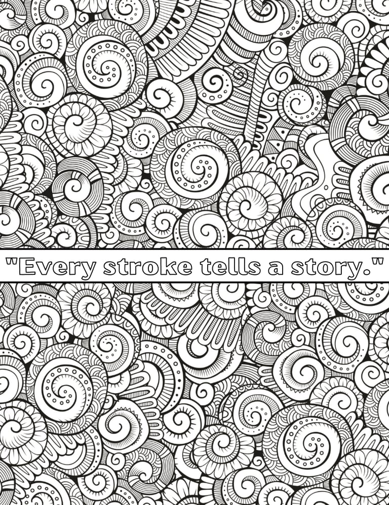 a coloring page with a quote