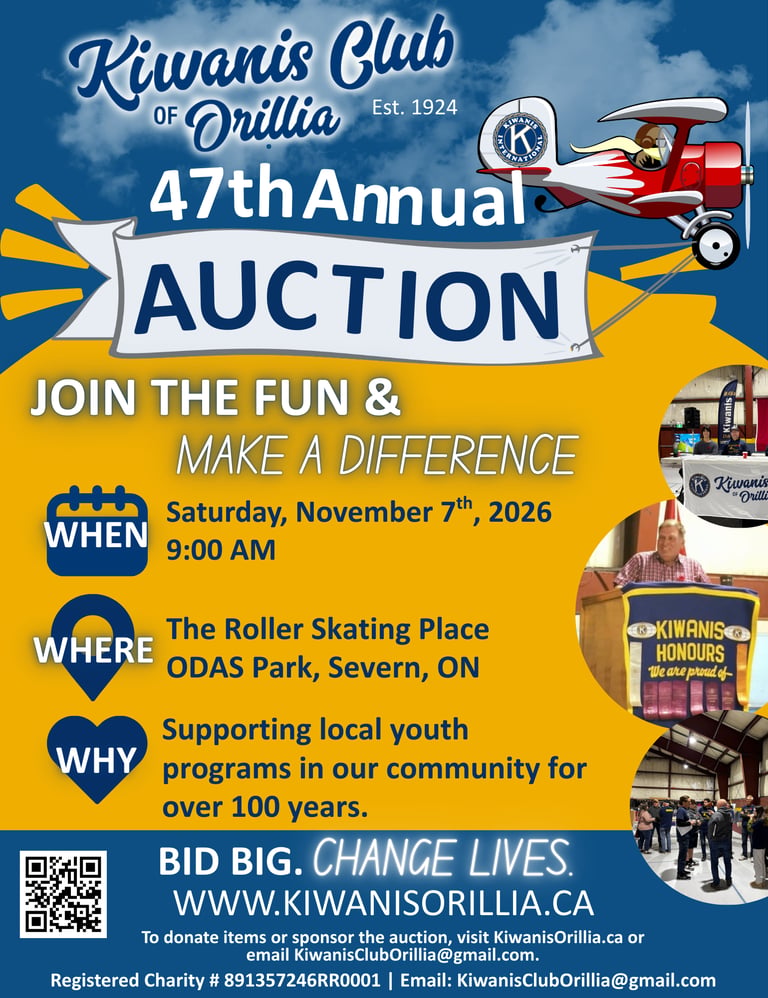 47th Annual Kiwanis Auction taking place Saturday November 7th 2026