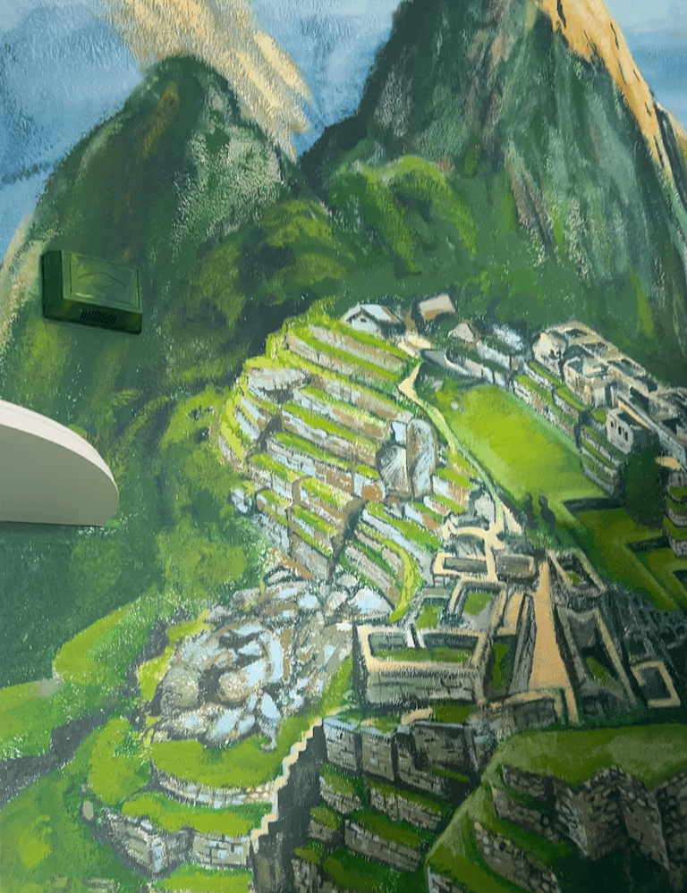 Machu Piccu Mural in the Livingroom stairs 