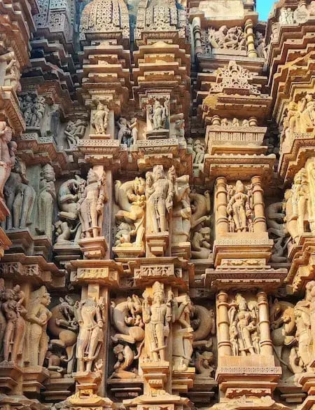 Outer view of Jagadambi Temple, part of the Western Group of Temples, Khajuraho.