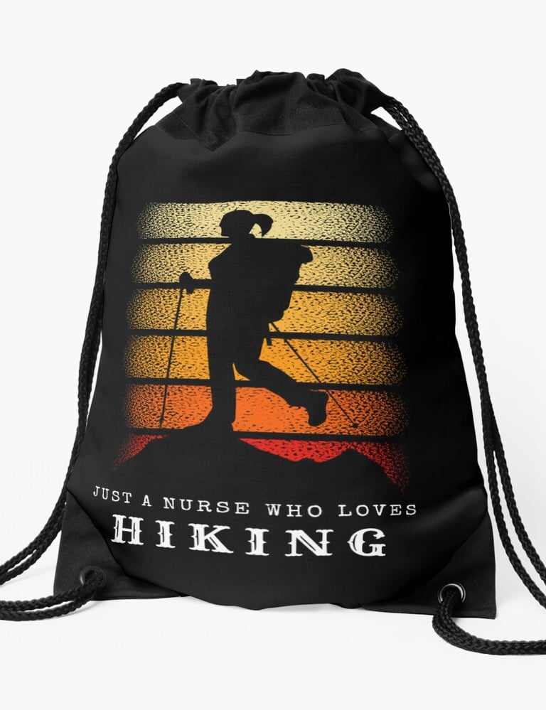 Nurse Hiker Drawstring Bag