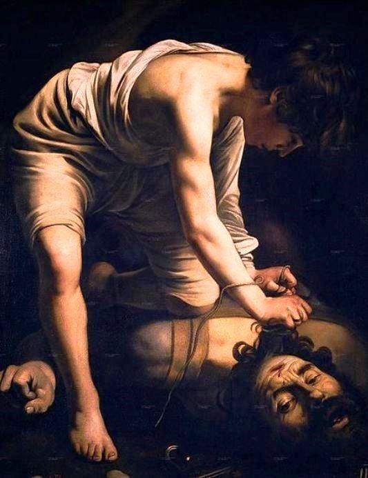 Caravaggio (b,1571)- David & Goliath' Head, II