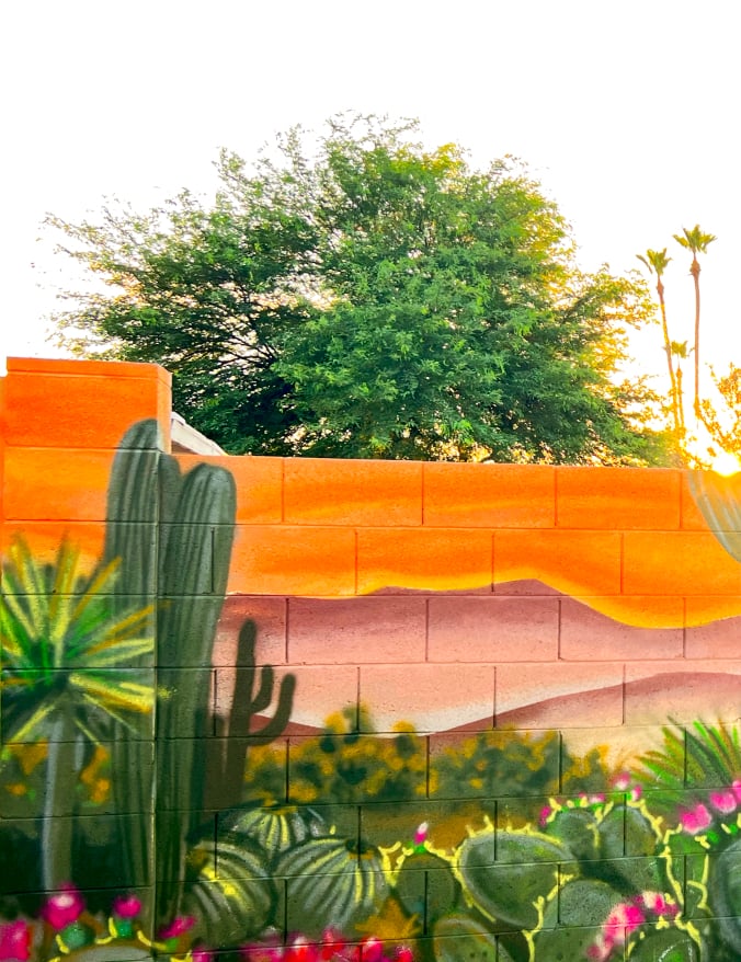 Arizona cactus mural 