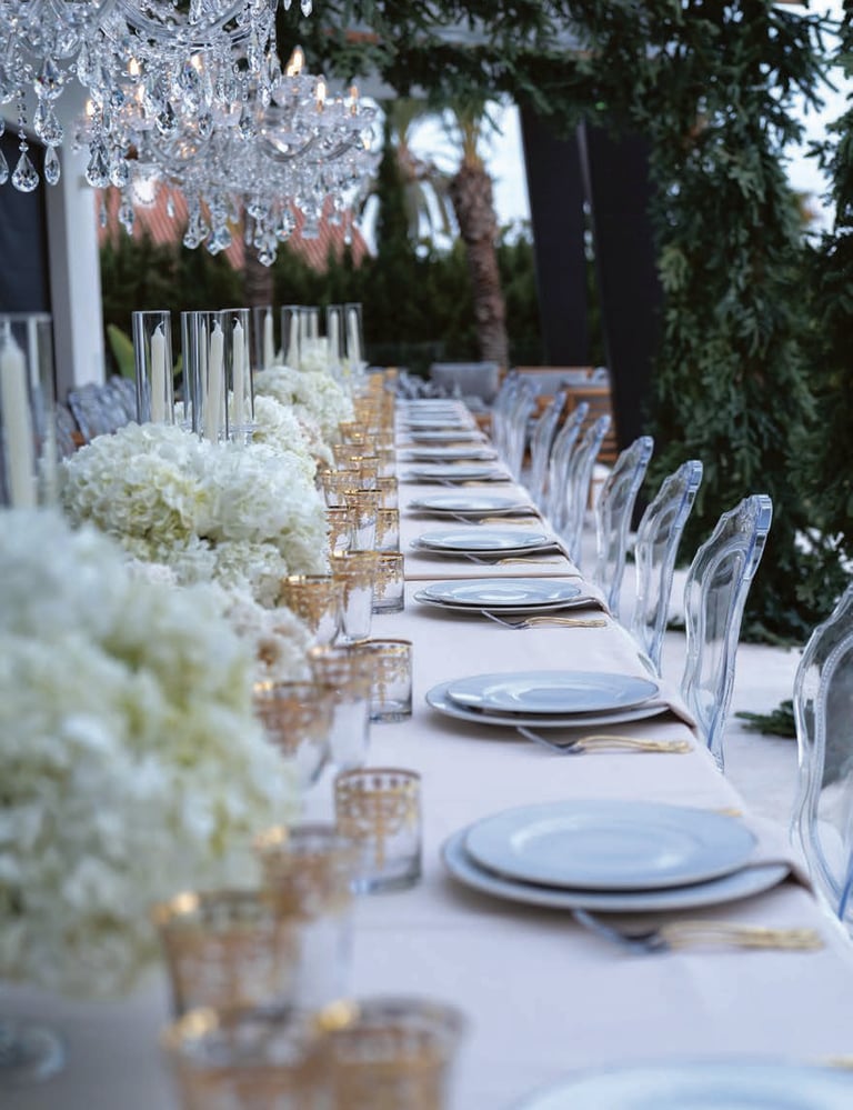Destination Wedding setup at the gardens of Finca Santa Katerina