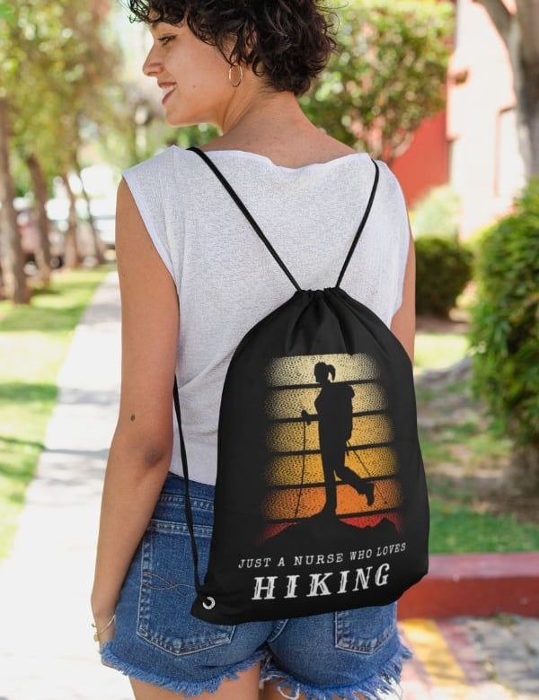 Nurse Hiker Drawstring Bag