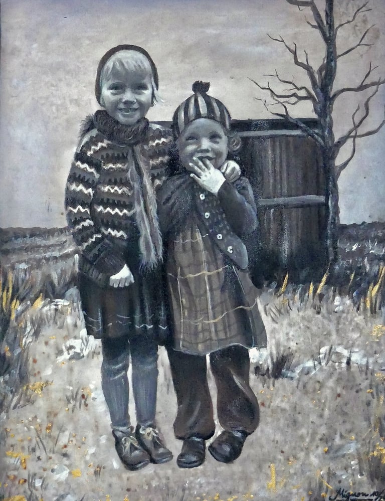 mignon janssen. auftragsarbeit in acryl. bild vom foto