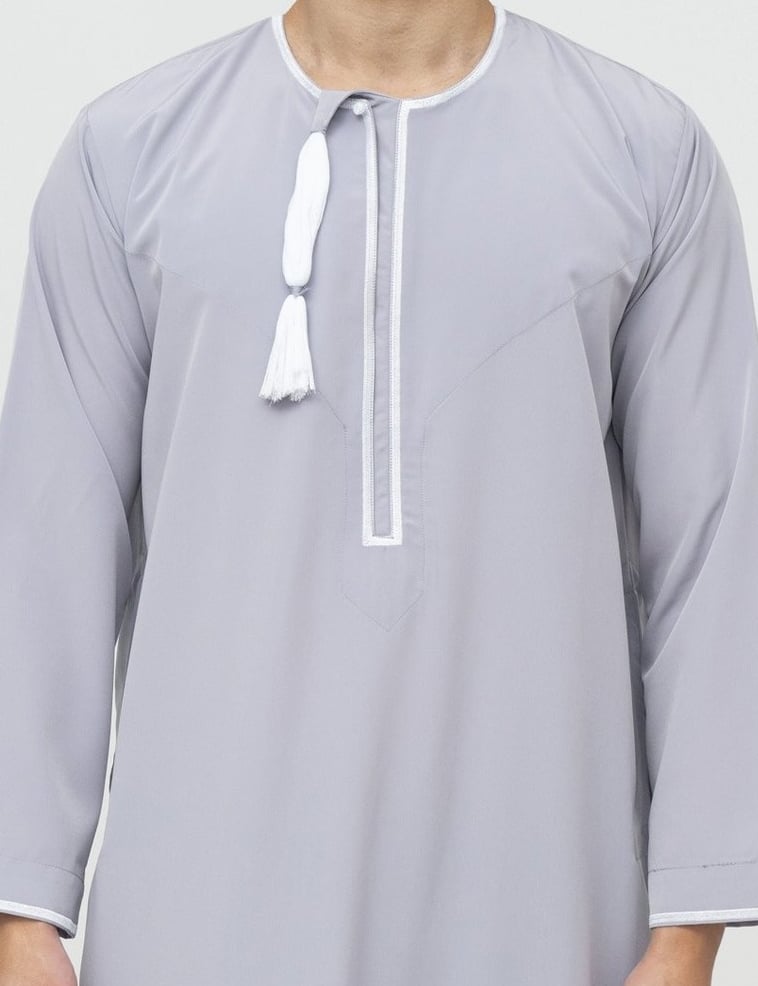Qamis Al Emad Omani Gris