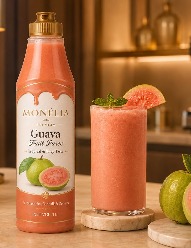 MONÉLIA guava fruit puree for smoothies tropical beverages and café menus