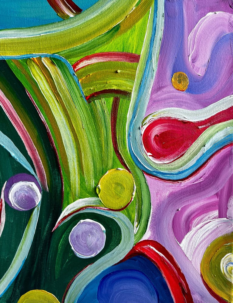 a painting of a colorful abstract painting by Tyler Witt