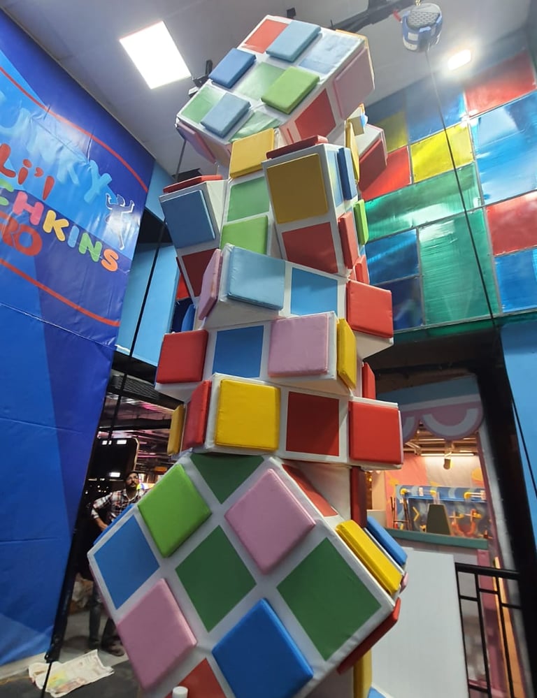 Indoor Magic-Rubiks Cube Climbing Wall SAM zip Line