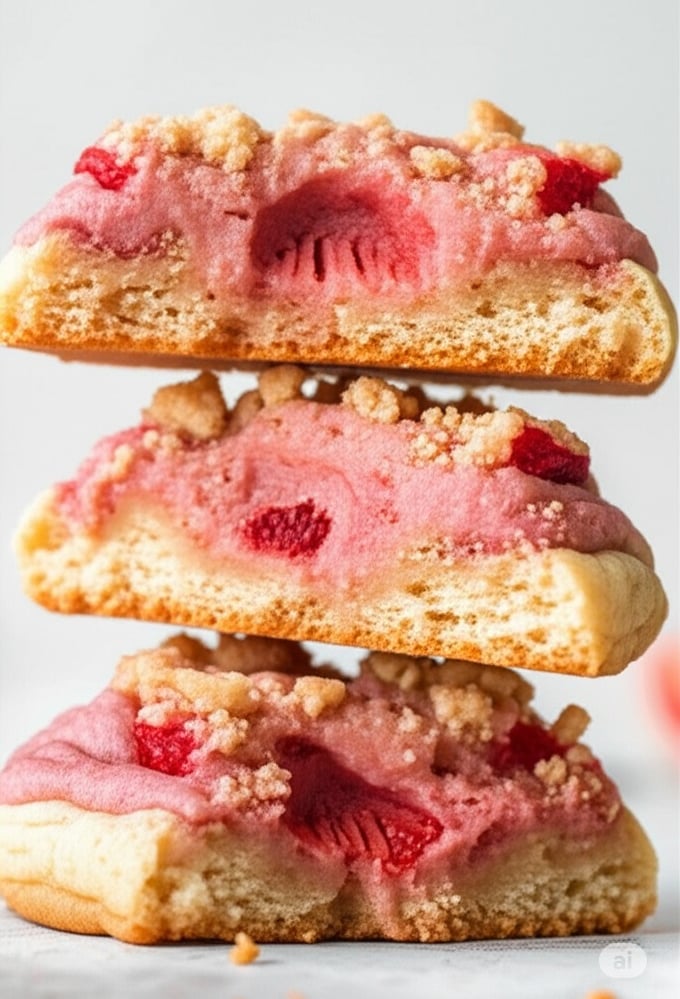 thick strawberry crunch cookies