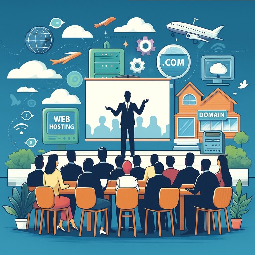 a man standing in front of a presentation on a presentation