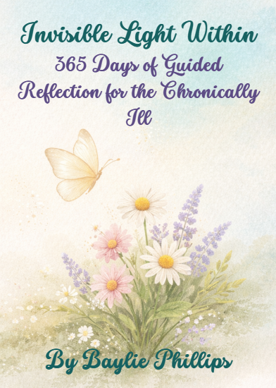 Book cover of Invisible Light Within, with flowers and butterflies