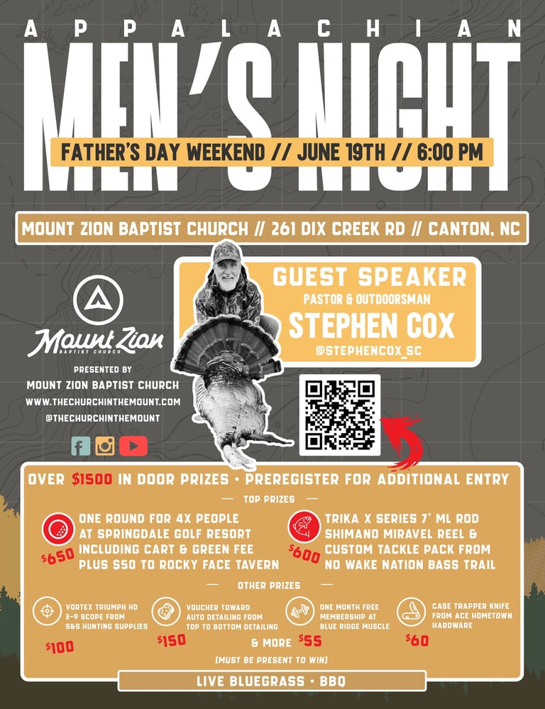 Appalachian Men's Night at Mount Zion Baptist in Canton, NC
