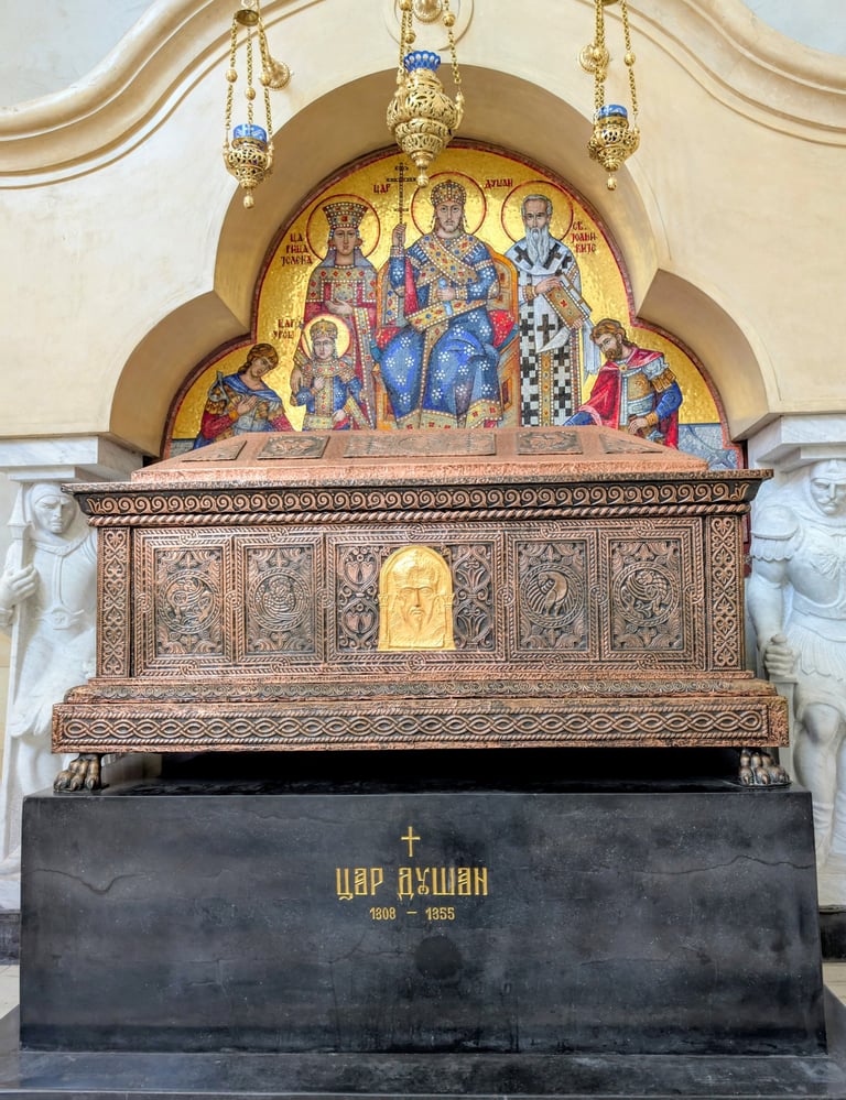tomb of Stefan Dusan in St Mark Orthodox Church, Belgrade, Serbia 
