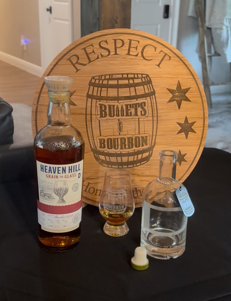 Heaven Hill Grain to Glass on a table crowed bourbon of the year for 2025