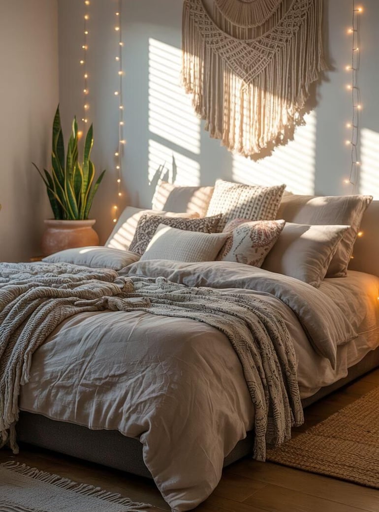 modern boho bedroom