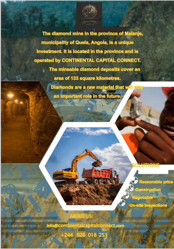 a poster for a diamond mine mine in the middle of a mountain