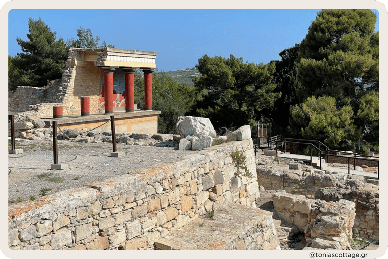 Knossos Palace in Heraklion, Crete, showcasing ancient Minoan history and architecture
