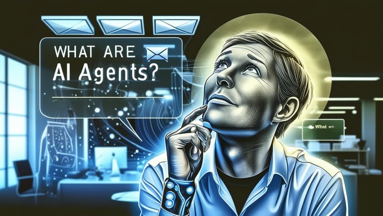 A person pondering the question "What are AI Agents?"