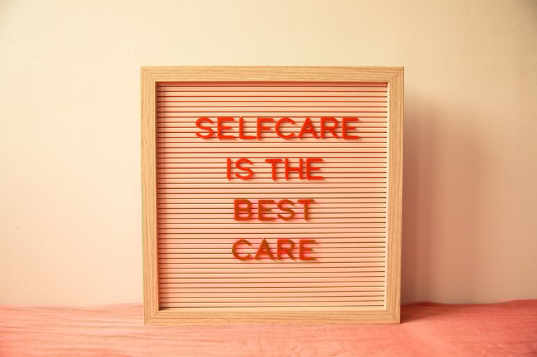 Framed quote: 'Selfcare is the best care'