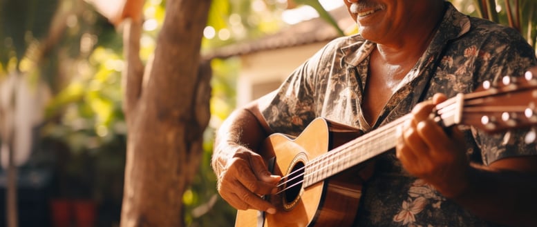 a man playing a guitar