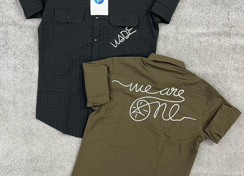 a shirted shirt with a tag on it