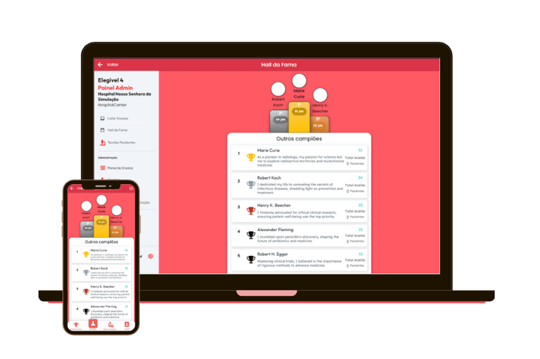 a laptop and a phone are shown with screen of Eligible 4 app hall of fame view page