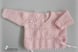 Brassiere layette bebe tricotee main laine rose