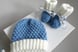 Bonnet et chaussons layette bb bleublancneige