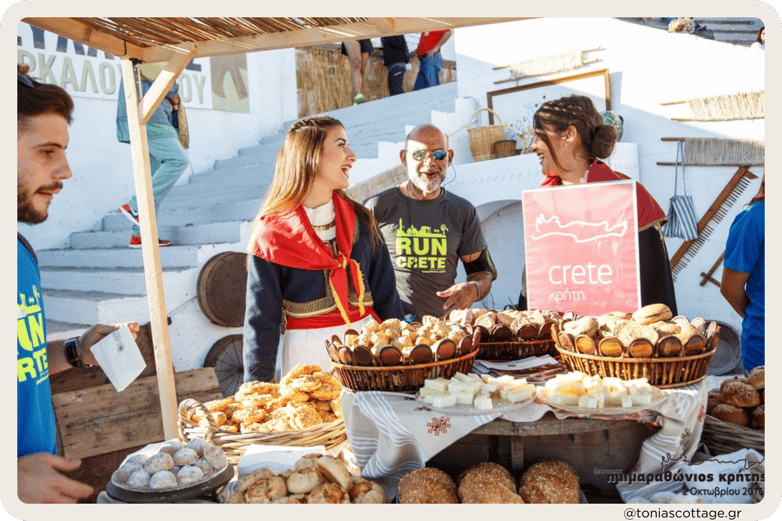 Crete Half Marathon with a local food festival showcasing traditional Cretan delights