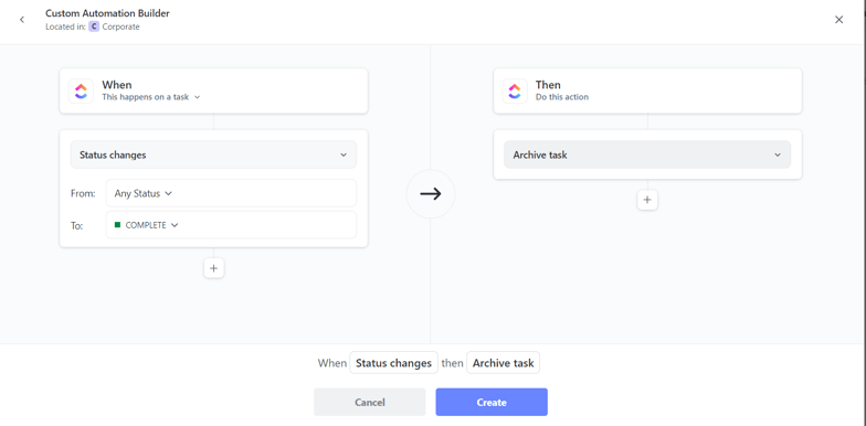 ClickUp Automation Archive Example 1