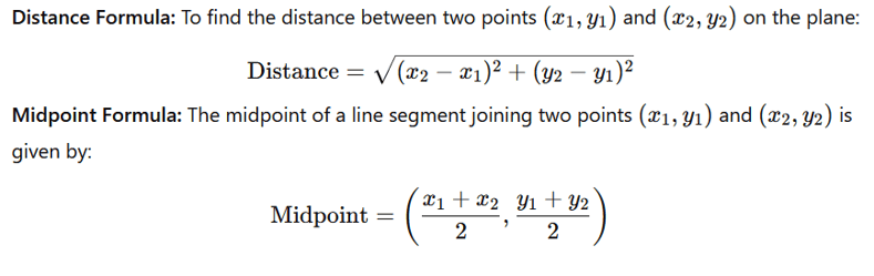 Distance and Midpoint between two points