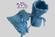 chaussons bleus tricot laine bb fait main