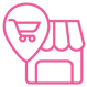 Pink line drawing of the Etsy Store logo