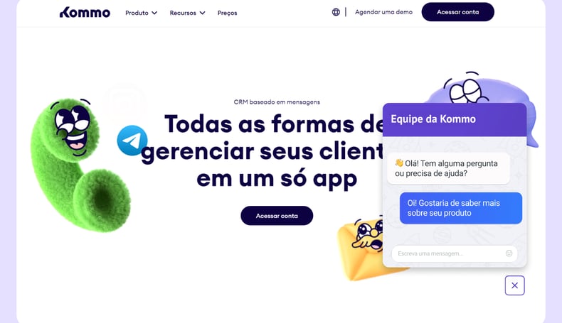 Imagem ilustrativa destacando os benefícios do Kommo CRM.