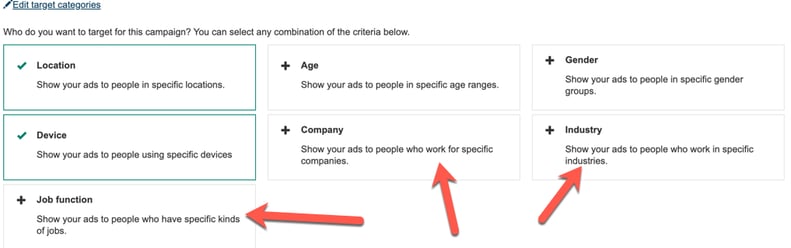 LinkedIn audience targeting