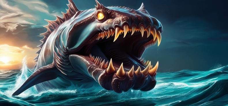angler fish coming to the sea surface